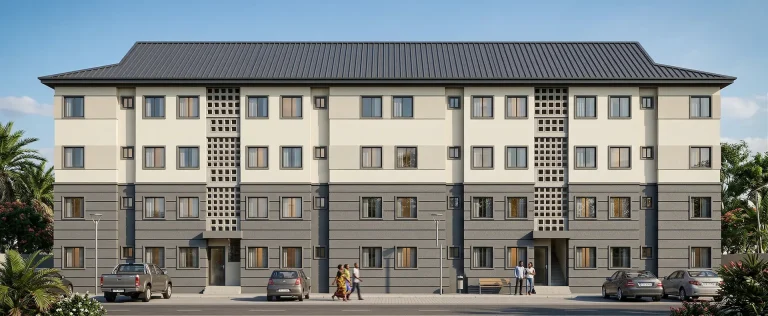 2 Bedroom Row - G+3_ Day scene